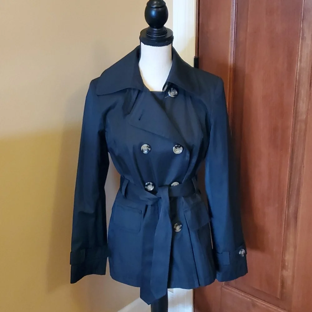 GALLERY JACKET COAT S Black Button Down Belt - Picture 1 of 6
